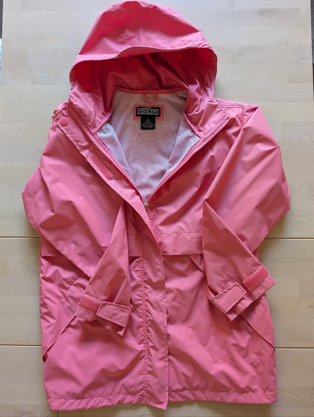 Lands' End Pink Rain Coat Size M 10-12 Regular
